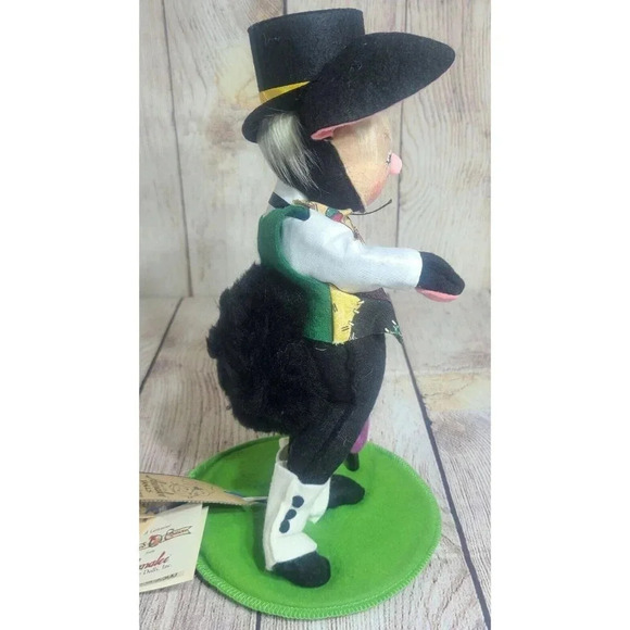 Annalee Dolls Felt Victor Bunny Figure Black White Purple 10" 1998 Limited New - Picture 4 of 8